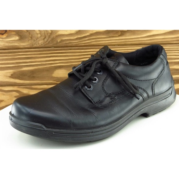Hotter‎ Shoes Sz 8 M Black Derby Oxfords Leather Men Burton - Picture 1 of 8